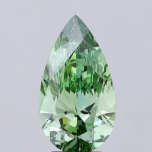 3.50ct Pear Lab Grown Diamond (Colour Fancy Vivid Green, Clarity VS1, IGI Certified)