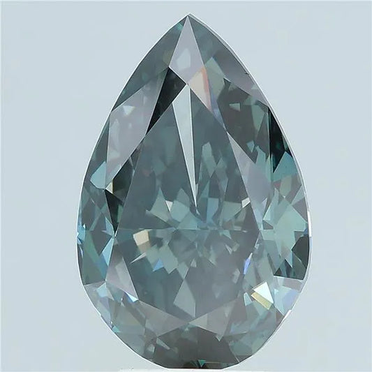 5.16ct Pear Lab Grown Diamond (Colour Fancy Deep Green, Clarity VS1, IGI Certified)