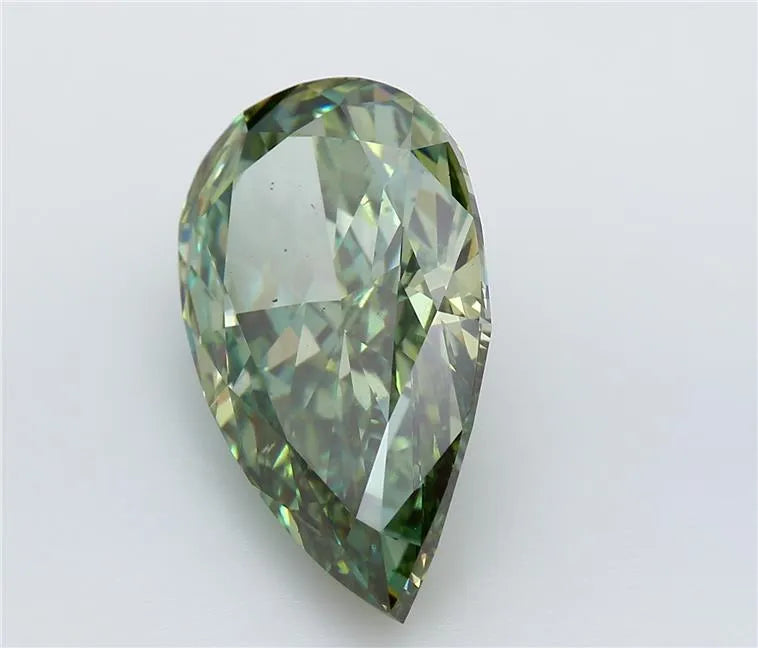 7.51ct Pear Lab Grown Diamond (Colour Fancy Vivid Green, Clarity VS2, IGI Certified)