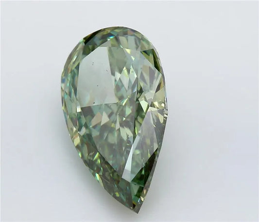 7.51ct Pear Lab Grown Diamond (Colour Fancy Vivid Green, Clarity VS2, IGI Certified)