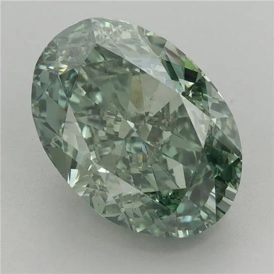 6.49ct Oval Lab Grown Diamond (Colour Fancy Vivid Green, Clarity VS1, IGI Certified)