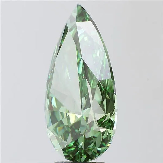 7.05ct Pear Lab Grown Diamond (Colour Fancy Vivid Green, Clarity VVS2, IGI Certified)