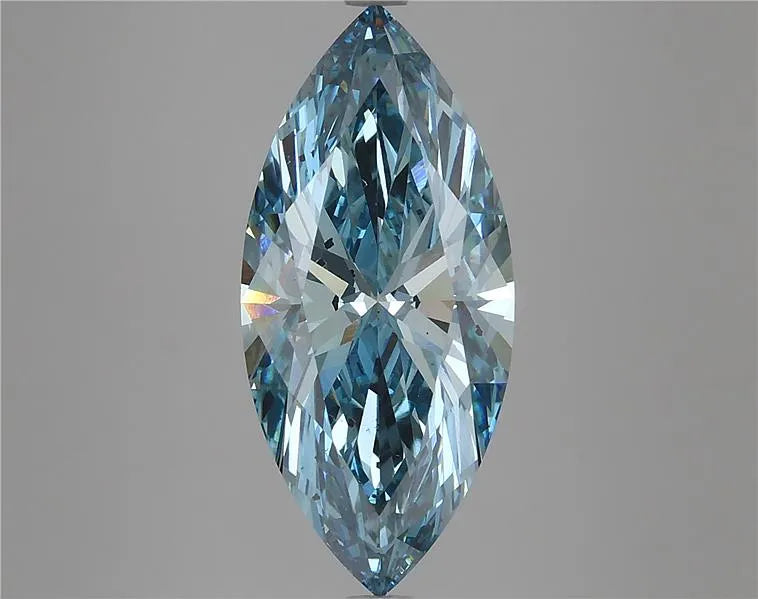 4.68ct Marquise Lab Grown Diamond (Colour Fancy Vivid Blue, Clarity VS2, IGI Certified)