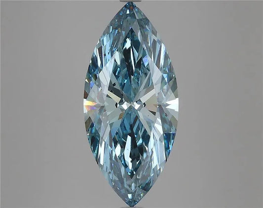 4.68ct Marquise Lab Grown Diamond (Colour Fancy Vivid Blue, Clarity VS2, IGI Certified)
