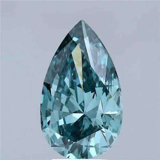 4.00ct Pear Lab Grown Diamond (Colour Fancy Vivid Green, Clarity VS1, IGI Certified)