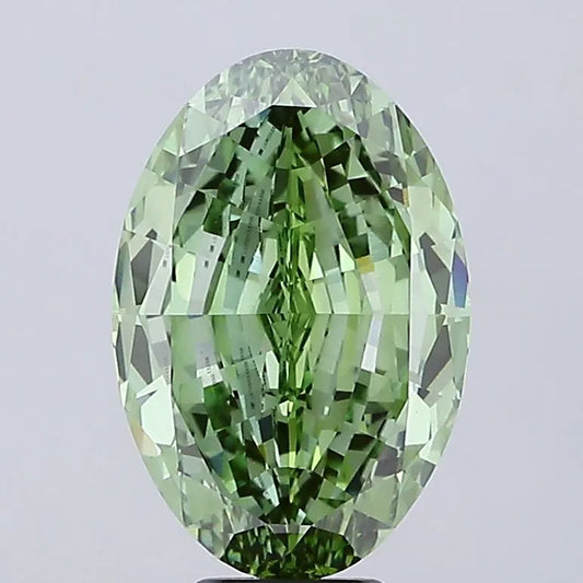 8.07ct Oval Lab Grown Diamond (Colour Fancy Vivid Green, Clarity VVS2, IGI Certified)