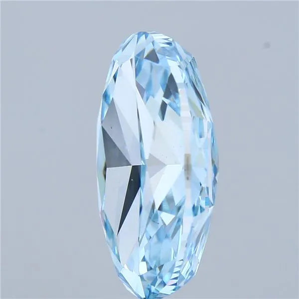 8.30ct Oval Lab Grown Diamond (Colour Fancy Vivid Blue, Clarity VS2, IGI Certified)