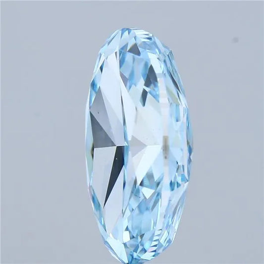 8.30ct Oval Lab Grown Diamond (Colour Fancy Vivid Blue, Clarity VS2, IGI Certified)