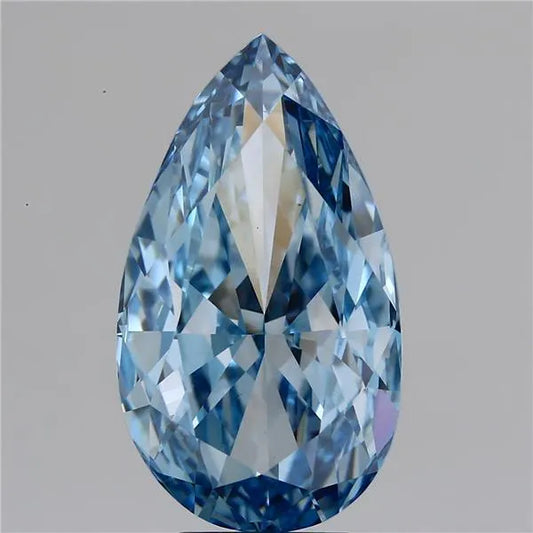 7.13ct Pear Lab Grown Diamond (Colour Fancy Vivid Blue, Clarity VS1, IGI Certified)