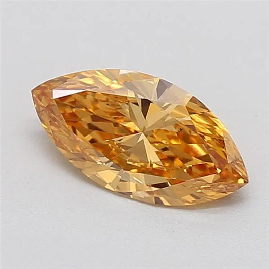 1.00ct Marquise Lab Grown Diamond (Colour Fancy Vivid Brownish Orange, Clarity VS1, IGI Certified)