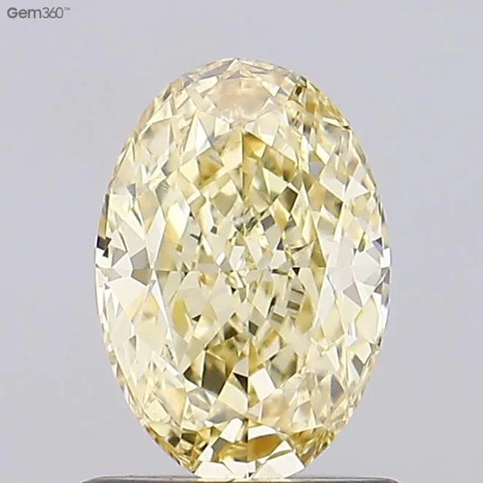 1.00ct Oval Lab Grown Diamond (Colour Fancy Light Yellow, Clarity VVS2, IGI Certified)