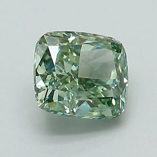 1.02ct Cushion modified Lab Grown Diamond (Colour Fancy Vivid Green, Clarity VVS2, IGI Certified)
