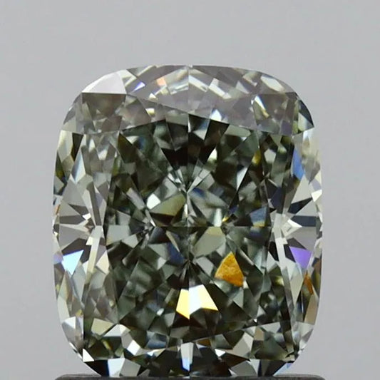 1.04ct Cushion modified Lab Grown Diamond (Colour Fancy Light Green, Clarity VVS2, IGI Certified)