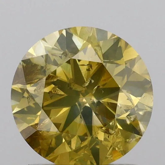 1.06ct Round Natural Diamond (Colour Fancy Brownish Yellow, Clarity I1, Cut GD, GIA Certified)