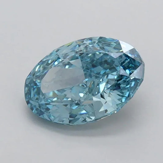 1.07ct Oval Lab Grown Diamond (Colour Fancy Vivid Blue, Clarity VVS2, IGI Certified)
