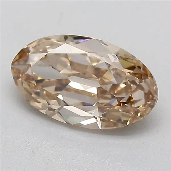 1.08ct Oval Lab Grown Diamond (Colour Fancy Light Brown, Clarity VS1, IGI Certified)
