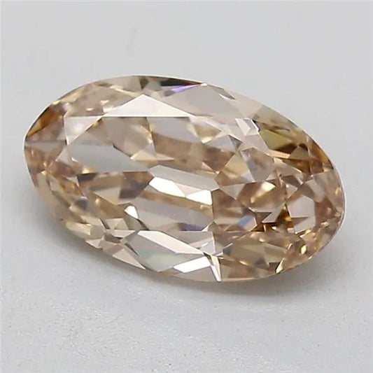 1.08ct Oval Lab Grown Diamond (Colour Fancy Light Brown, Clarity VS1, IGI Certified)