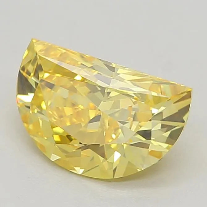 1.23ct Half moon Lab Grown Diamond (Colour Fancy Vivid Yellow, Clarity VS1, IGI Certified)