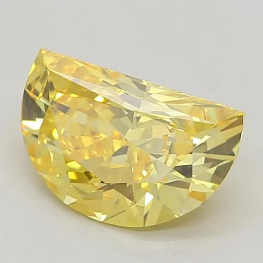1.23ct Half moon Lab Grown Diamond (Colour Fancy Vivid Yellow, Clarity VS1, IGI Certified)