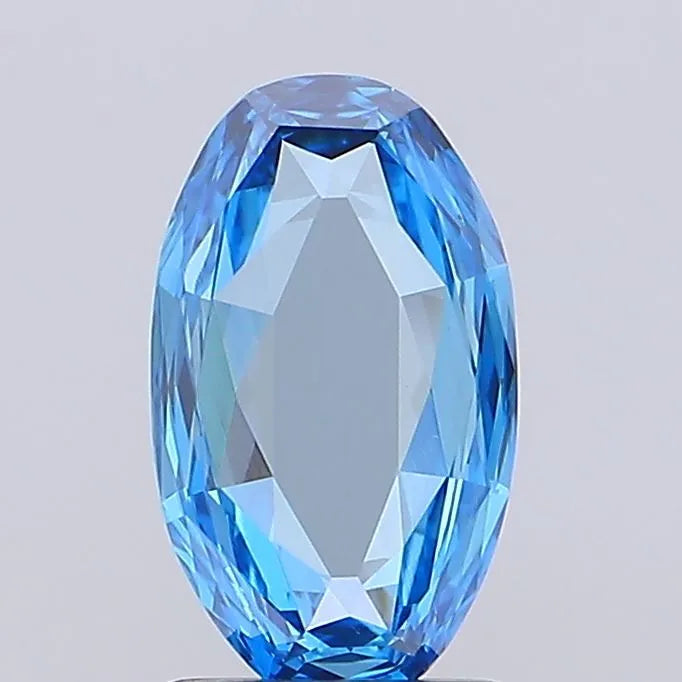 1.25ct Oval Lab Grown Diamond (Colour Fancy Vivid Blue, Clarity VVS2, IGI Certified)