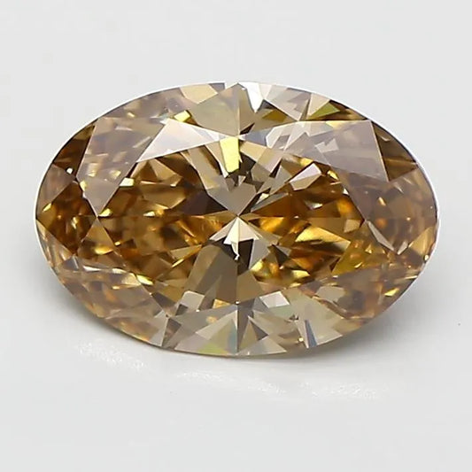 1.30ct Oval Lab Grown Diamond (Colour Fancy Brown, Clarity VVS2, IGI Certified)