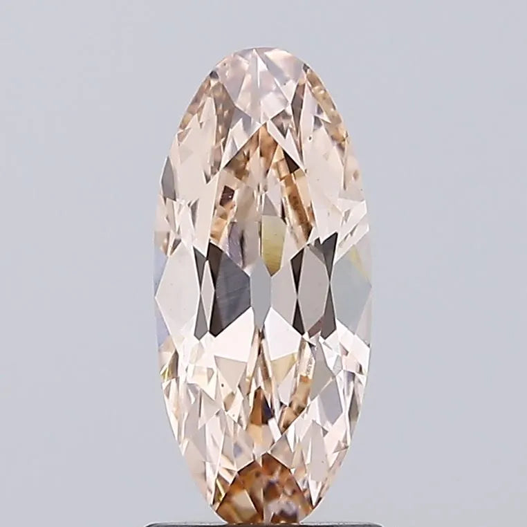 1.33ct Oval Lab Grown Diamond (Colour Fancy Light Brown, Clarity VVS2, IGI Certified)