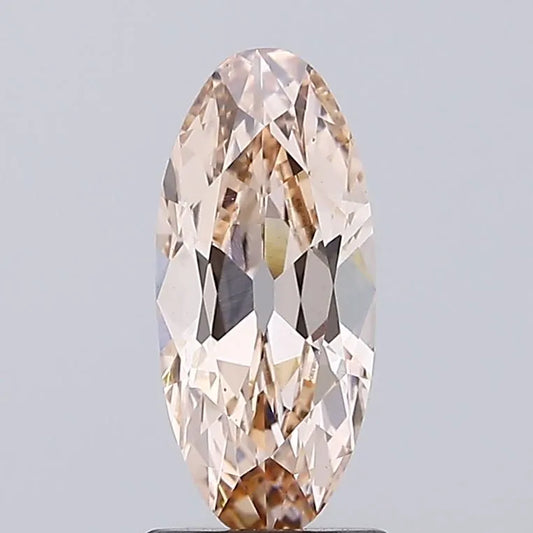 1.33ct Oval Lab Grown Diamond (Colour Fancy Light Brown, Clarity VVS2, IGI Certified)