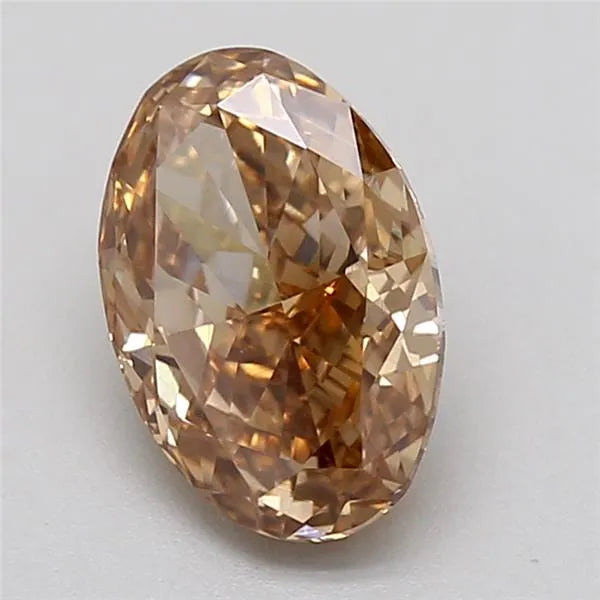 1.33ct Oval Lab Grown Diamond (Colour Fancy Light Brown, Clarity VVS2, IGI Certified)