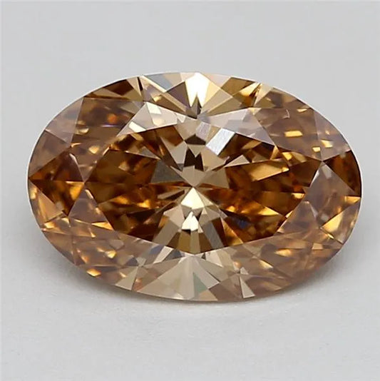1.37ct Oval Lab Grown Diamond (Colour Fancy Brown, Clarity VVS2, IGI Certified)