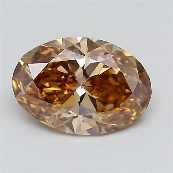 1.50ct Oval Lab Grown Diamond (Colour Fancy Light Brown, Clarity VS1, IGI Certified)