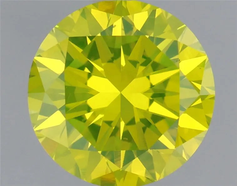1.51ct Round Natural Diamond (Colour Fancy Intense Greenish Yellow, Clarity VS1, Cut GD, IGI Certified)