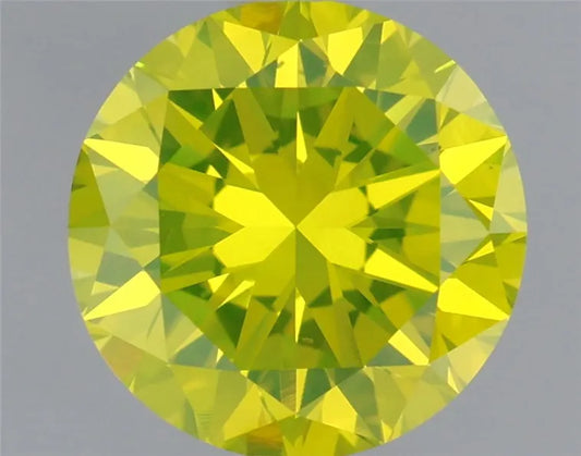 1.51ct Round Natural Diamond (Colour Fancy Intense Greenish Yellow, Clarity VS1, Cut GD, IGI Certified)