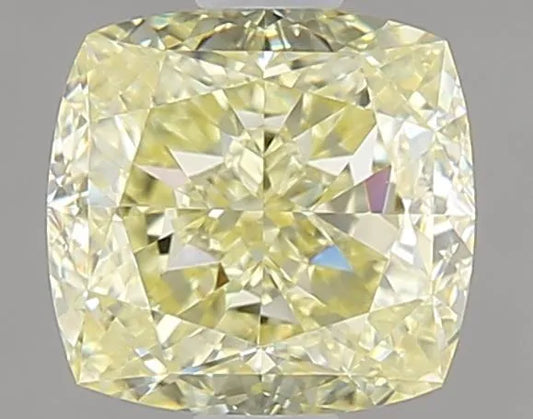 1.52ct Cushion brilliant Natural Diamond (Colour Fancy Light Yellow, Clarity IF, GIA Certified)