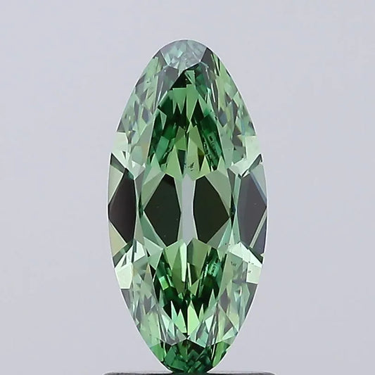 1.52ct Oval Lab Grown Diamond (Colour Fancy Vivid Green, Clarity VS1, IGI Certified)