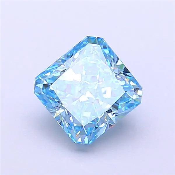 1.58ct Square radiant Lab Grown Diamond (Colour Fancy Vivid Blue, Clarity VS1, IGI Certified)