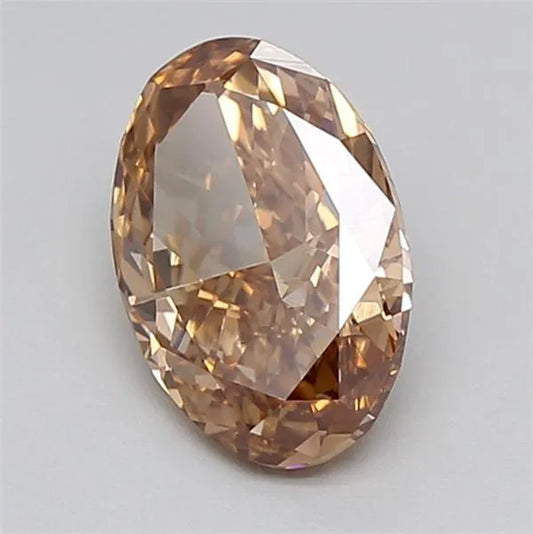1.64ct Oval Lab Grown Diamond (Colour Fancy Light Brown, Clarity VVS2, IGI Certified)
