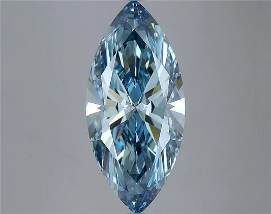 4.80ct Marquise Lab Grown Diamond (Colour Fancy Vivid Blue, Clarity VS1, IGI Certified)