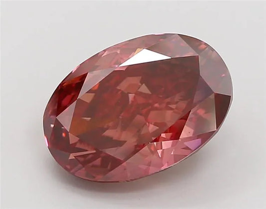 5.38ct Oval Lab Grown Diamond (Colour Fancy Vivid Pink, Clarity VS1, IGI Certified)