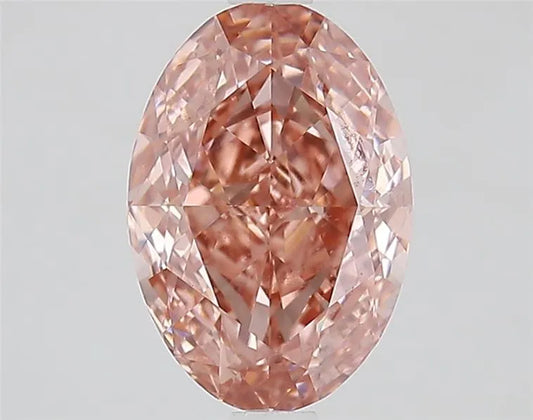2.50ct Oval Lab Grown Diamond (Colour Fancy Vivid Brownish Pink, Clarity VVS2, IGI Certified)