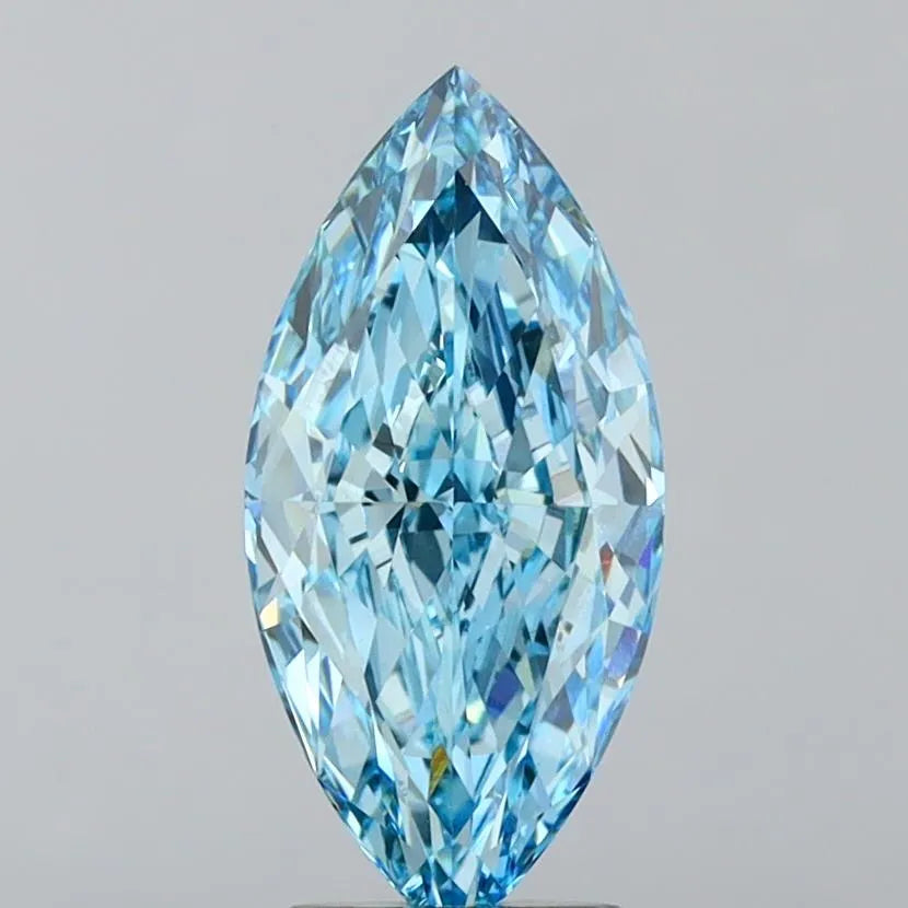 4.28ct Marquise Lab Grown Diamond (Colour Fancy Vivid Blue, Clarity VS1, IGI Certified)