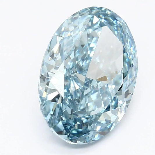 3.68ct Oval Lab Grown Diamond (Colour Fancy Vivid Blue, Clarity VVS2, IGI Certified)