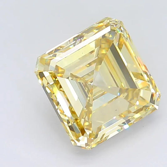 7.43ct Square emerald Lab Grown Diamond (Colour Fancy Intense Yellow, Clarity VS2, IGI Certified)