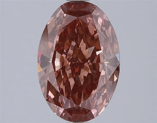 2.56ct Oval Lab Grown Diamond (Colour Fancy Intense Brown Pink, Clarity VS1, IGI Certified)