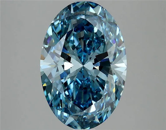 3.90ct Oval Lab Grown Diamond (Colour Fancy Vivid Blue, Clarity VS1, IGI Certified)