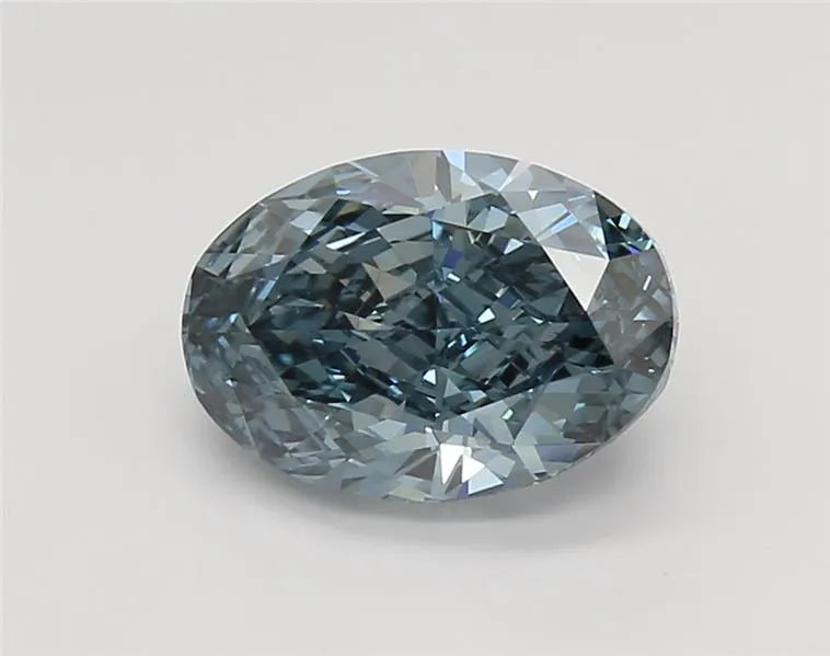 2.70ct Oval Lab Grown Diamond (Colour Fancy Vivid Blue, Clarity VVS2, IGI Certified)
