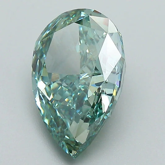 3.63ct Pear Lab Grown Diamond (Colour Fancy Vivid Green, Clarity VVS2, IGI Certified)