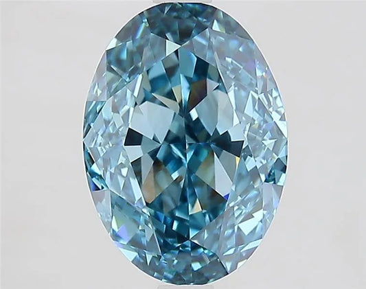 3.01ct Oval Lab Grown Diamond (Colour Fancy Vivid Blue, Clarity VVS2, IGI Certified)