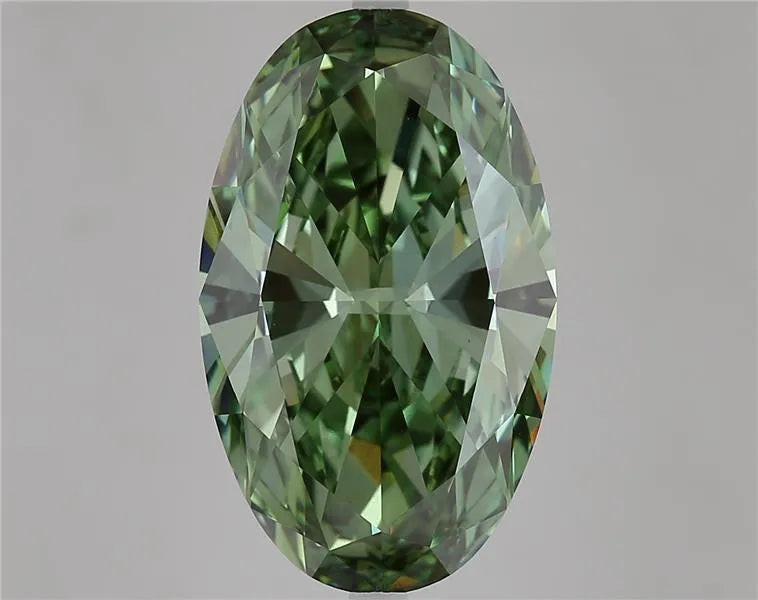 9.02ct Oval Lab Grown Diamond (Colour Fancy Vivid Green, Clarity VS1, IGI Certified)