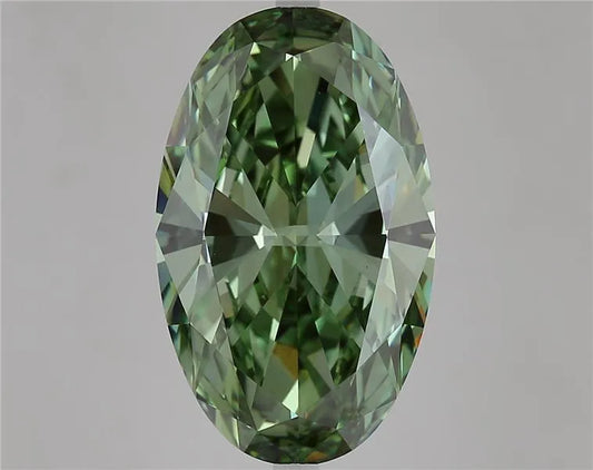 9.02ct Oval Lab Grown Diamond (Colour Fancy Vivid Green, Clarity VS1, IGI Certified)