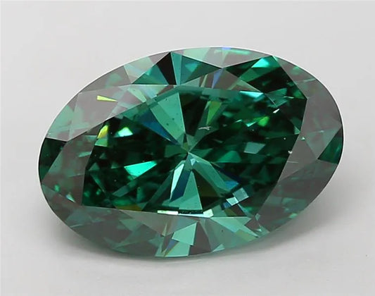 5.00ct Oval Lab Grown Diamond (Colour Fancy Vivid Green, Clarity VS1, IGI Certified)